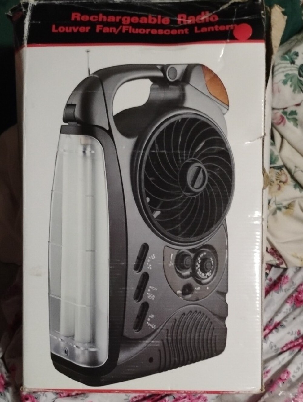 Rechargeable Fluorescent Lamp/Fan/Am Fm Radio - Picture 2 of 4